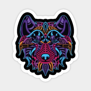 Neon Wolf Magnet