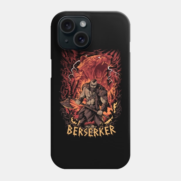 Viking Berserker Pagan Norse Bear Warrior Phone Case by Blue Pagan