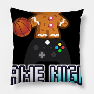 Cute Basketball Gingerbread Man Gamer - Basketball Graphic Typographic Design - Baller Fans Sports Lovers - Holiday Gift Ideas Pillow