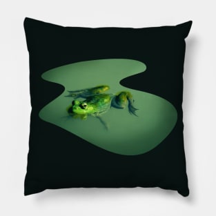 A frog swimming in a pond Pillow