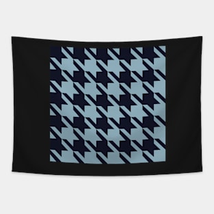 Turquoise and Navy Houndstooth Tapestry