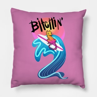 BITCHIN' SURF CAT Pillow