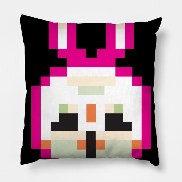 Pixel Rabbit 8bit Pillow by Enickma