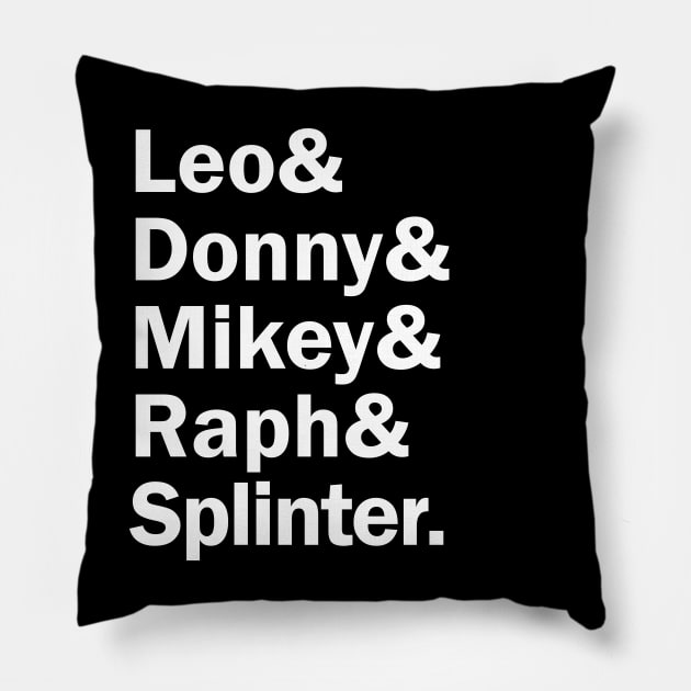 Funny Names x Teenage Mutant Ninja Turtles TMNT (Leo, Donny, Mikey, raph, Splinter) Pillow by muckychris