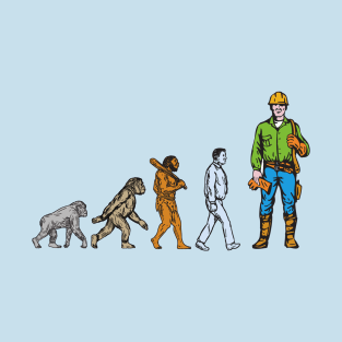 Evolution of electricians, electrical linemen, plumbers, construction workers T-Shirt