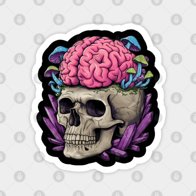 Floral Skull: Beauty and Darkness in Harmony Magnet by Steve
