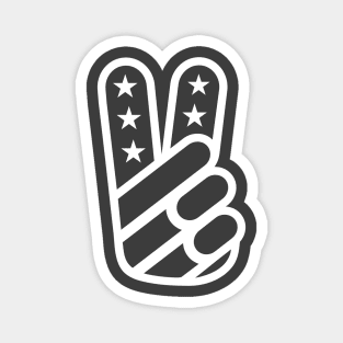 American Peace Sign (White on Asphalt) Magnet