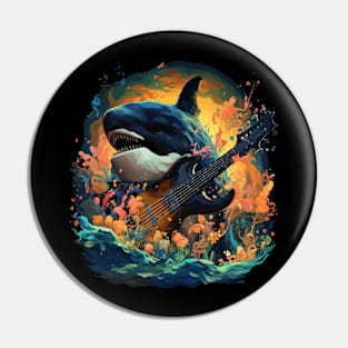 Orca Playing Guitar Pin