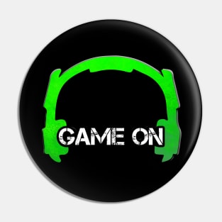 Headphones - Gamer - Graphic Gaming - Video Game Lover - Green Pin