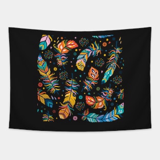 Feathers Seamless Colorful Pattern Tapestry