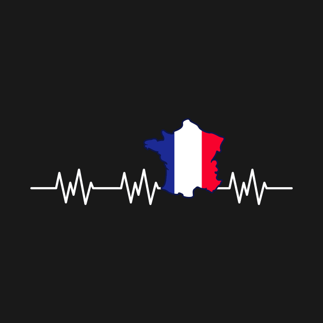 France Heartbeat Flag Pulse French Nationality by Foxxy Merch