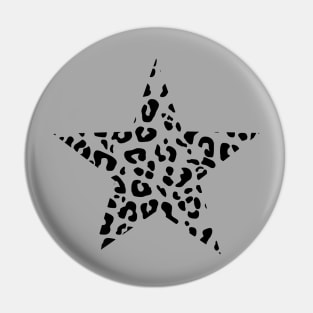 Cutout Black Leopard Print Star Pin