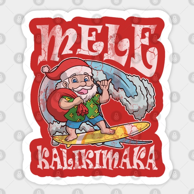 Christmas Mele Kalikimaka Surfing Santa Hawaiian T-Shirt Christmas Mele Kalikimaka Surfing Santa Hawaiian T-Shirt