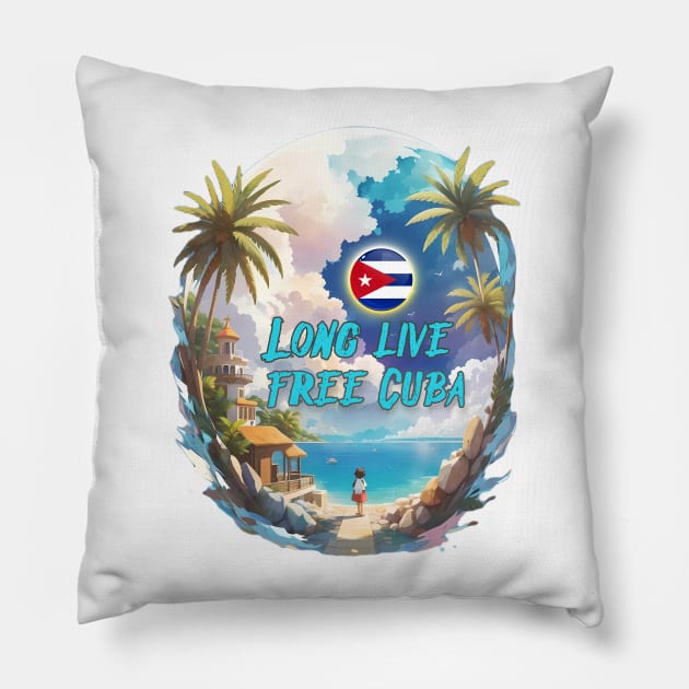 Steadfast as the sun, my Cuba. Long live free Cuba. Pillow by jemr