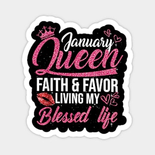 A Queen Was Born In January Shirt Birthday for Queen Girls Magnet