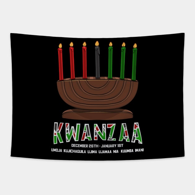 Kwanzaa Kinara Candle Tapestry by Noseking