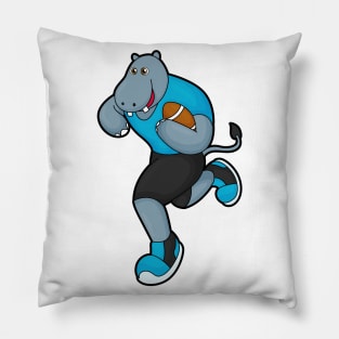 Hippo as Football player with Football Pillow