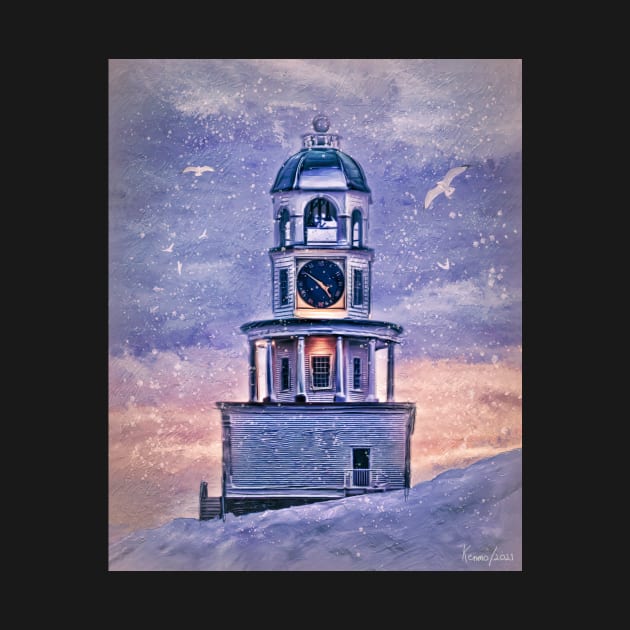 Snowy Winter's Day For Town Clock by kenmo