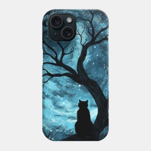 Black Cat at Night Phone Case