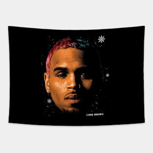 Chris Brown Xmas Big Face Tapestry