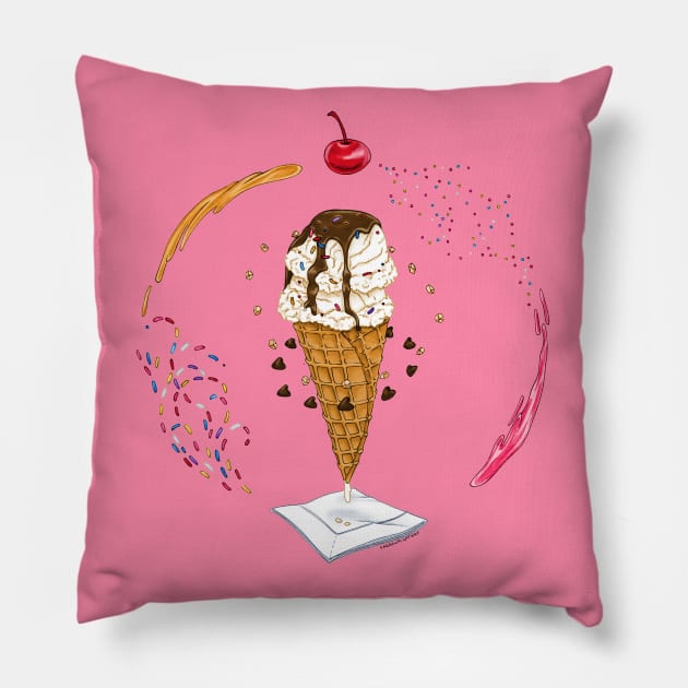 Ice Cream Dream Pillow by SarahWrightArt