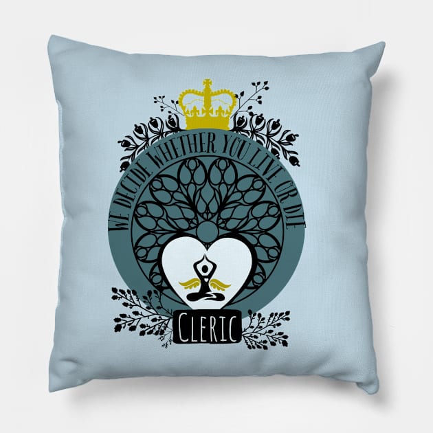 Hello, My Name is Cleric! Pillow by MegBliss