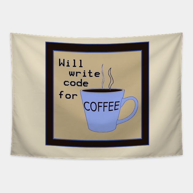 Funny Code for Coffee Tee Tapestry by DISmithArt