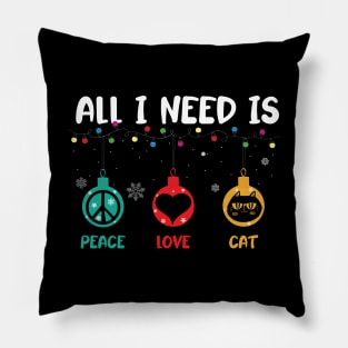 Peace, Love and Cat Pillow