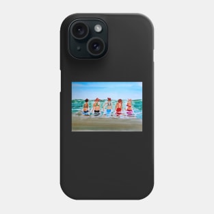 Girls at Beach Watercolor Painting Phone Case