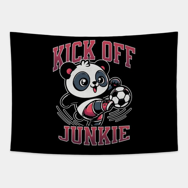 Kick Of Junkie Football Player Gift Tapestry by Odetee
