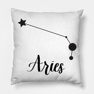 Aries Zodiac Constellation in Black Pillow