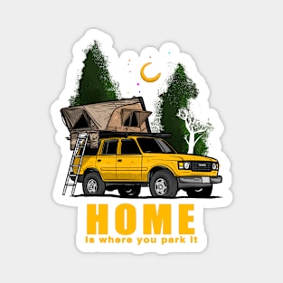 Yellow Land Cruiser - Home is where you park it Land Cruiser Magnet