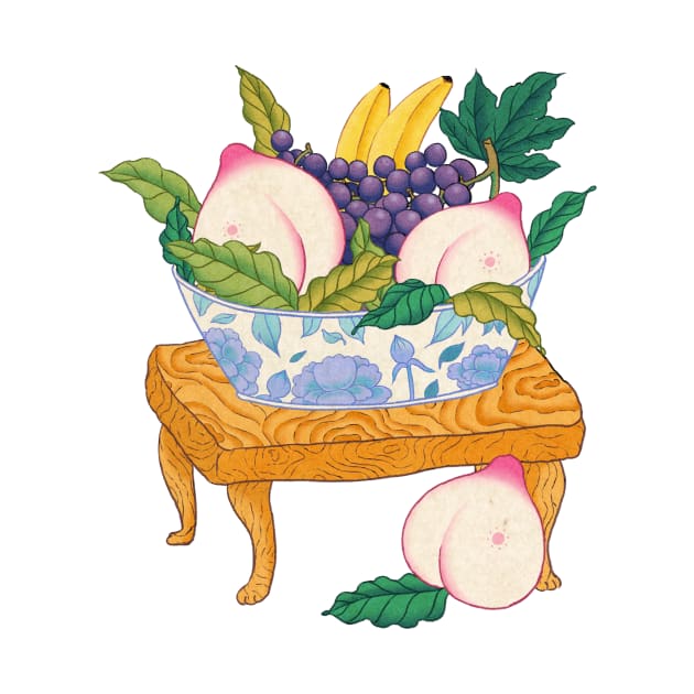 Minhwa: Fruits on the Paw Table C Type by koreanfolkpaint