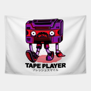 Tape Player Funny Cartoon Characters Tapestry