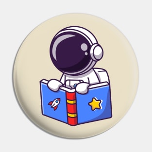 Cute Astronaut Reading Book Pin