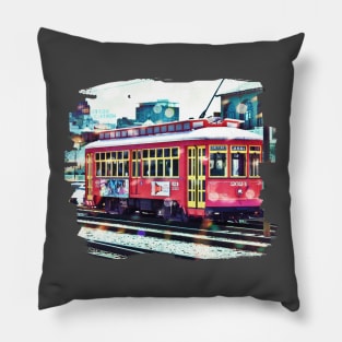 Bokeh Streetcar Pillow