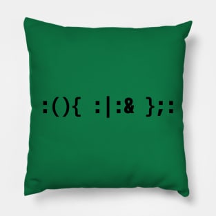 Bash Fork Bomb - Black Text Design for Command Line Hackers Pillow