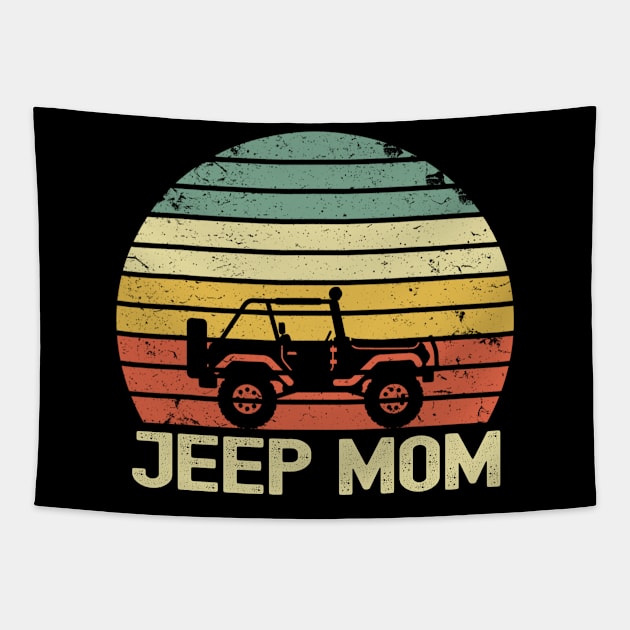 Jeep Mom Vintage Jeep Tapestry by Oska Like