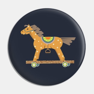 Wooden horses dark pattern Pin