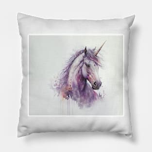 Unicorn Watercolour Painting Pillow