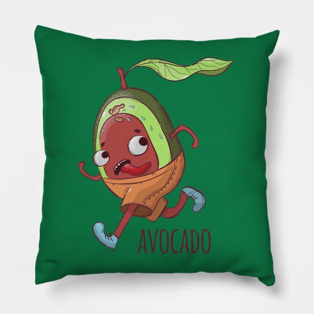 avocado runner Pillow by Mako Design 