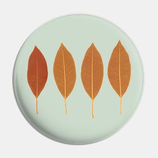 Magnolia leaves pattern orange Pin