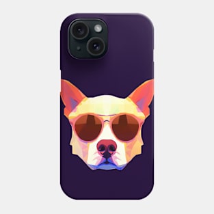 Cool Low Poly Dog wearing Sunglasses Phone Case