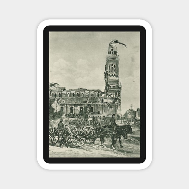 The Leaning Virgin of Albert, France WW1 Magnet by artfromthepast