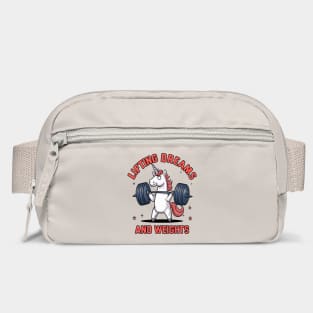 Unicorn Weightlifting " Lifting Dream And Weights " Bag