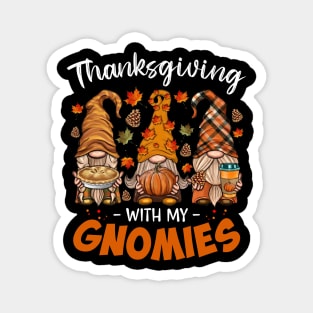 Thanksgiving With My Gnomie Leopard Pumpkin Funny Autumn Gnomes Shirt Magnet