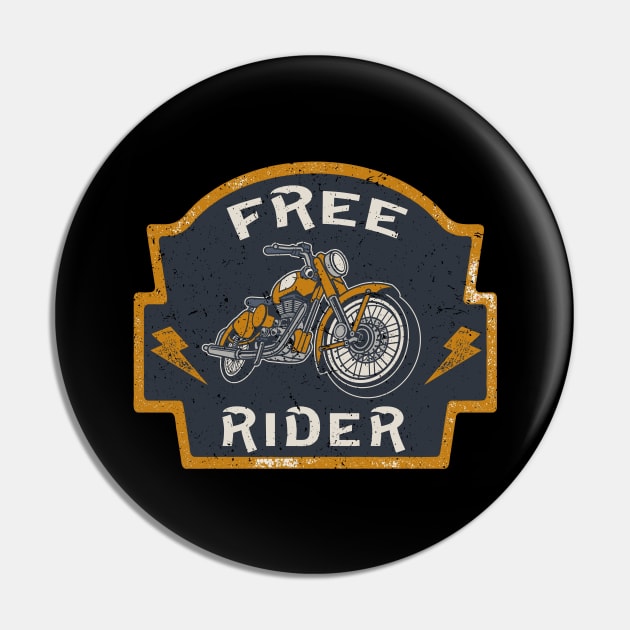 Free Rider Motorcycle Biker Vintage Pin by Foxxy Merch