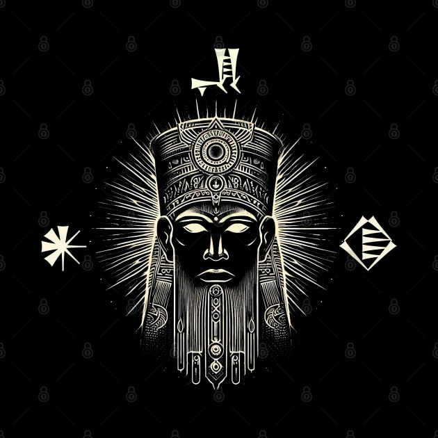 Sumerian God Enki Silhouette by MetalByte