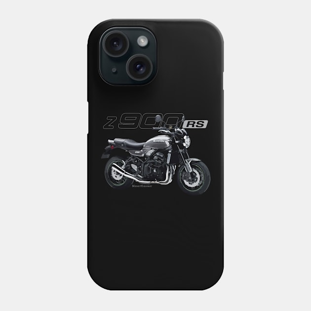 Kawasaki Z900RS 20 grey, sa Phone Case by MessyHighway