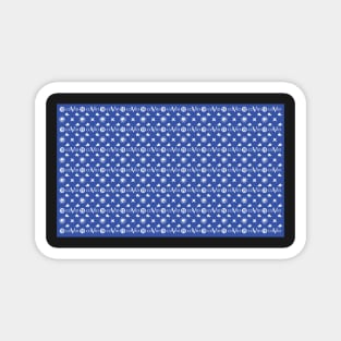 COVID 19 Pattern Blue White Magnet